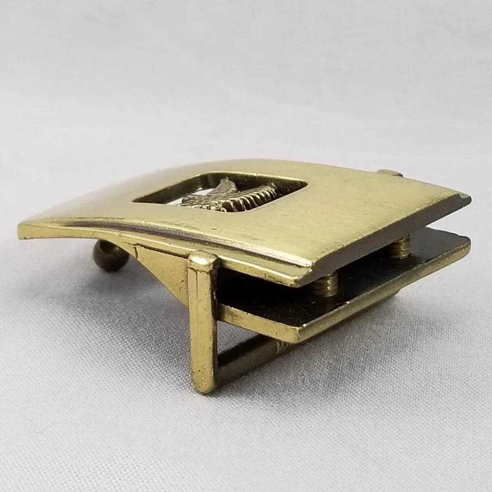 Vintage Belt Buckle Made In Spain Small Dress‎ Clamp Screws Closure Eagle